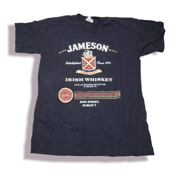 Vintage Jameson Irish Whiskey Graphic Mens T-Shirt Large Screen Stars Label - Picture 1 of 4